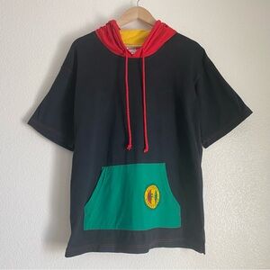 Vintage World Wide Wear Authentic Hip Hop Street Wear color block hooded t-shirt
